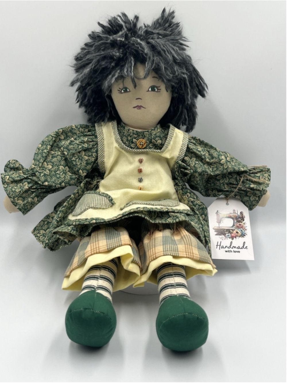 Handmade Country STYLE RAG DOLL LAYERED CLOTHING SUPER SOFT HAIR SEE ALL